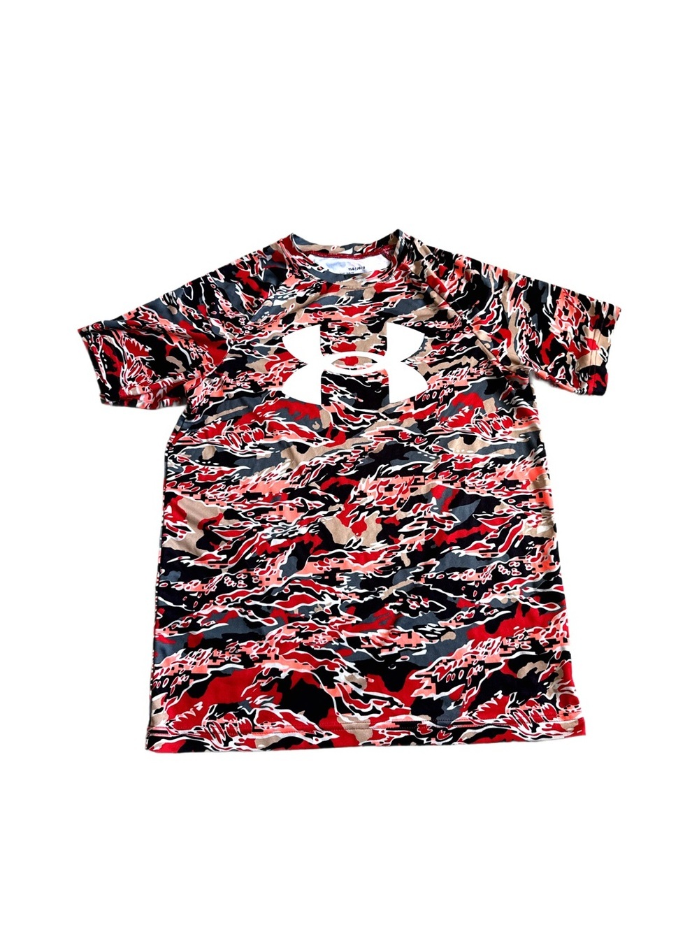Under Armour Red Tan Black Camo Performance Tee